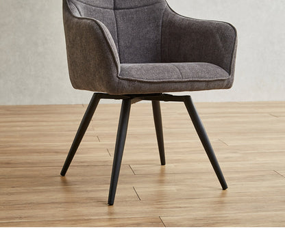 回転式ダイニングチェア 2脚セット 肘付き 肘あり ファブリック スチール脚 回転チェア 回転式チェア ダイニングチェア 椅子 イス チェア チェアー 北欧 モノトーン シンプル おしゃれ(代引不可)