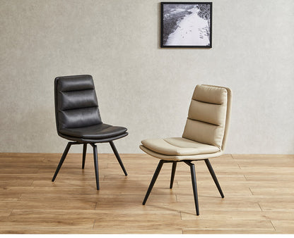 回転式ダイニングチェア 2脚セット PUレザー スチール脚 回転チェア 回転式チェア ダイニングチェア 椅子 イス チェア チェアー 北欧 モノトーン シンプル おしゃれ(代引不可)