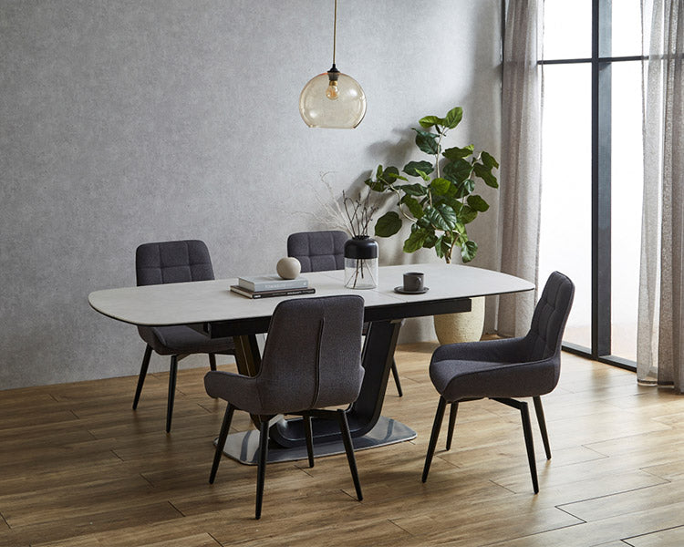 セラミック 伸長式 ダイニングテーブル セラミックテーブル 幅160cm~200cm ワンタッチ 伸縮式 食卓テーブル 机 セラミック グレー シンプル モダン モノトーン 北欧 おしゃれ(代引不可)