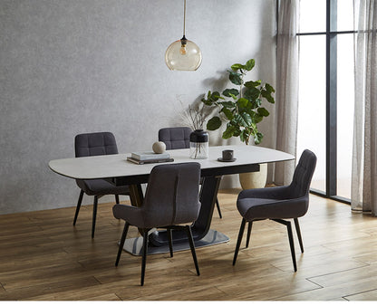 セラミック 伸長式 ダイニングテーブル セラミックテーブル 幅160cm~200cm ワンタッチ 伸縮式 食卓テーブル 机 セラミック グレー シンプル モダン モノトーン 北欧 おしゃれ(代引不可)