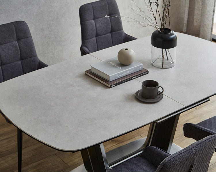 セラミック 伸長式 ダイニングテーブル セラミックテーブル 幅160cm~200cm ワンタッチ 伸縮式 食卓テーブル 机 セラミック グレー シンプル モダン モノトーン 北欧 おしゃれ(代引不可)