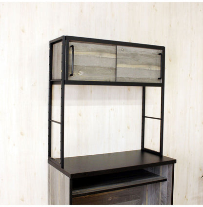 日本製 食器棚 レンジ台 幅90 ゴミ箱 収納 ごみ箱上ラック 国産 大川家具 キッチンボード 引戸 キッチンラック レンジラック 収納棚 キッチン収納 ゴミ箱ラック おしゃれ(代引不可)