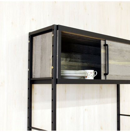 日本製 食器棚 レンジ台 幅90 ゴミ箱 収納 ごみ箱上ラック 国産 大川家具 キッチンボード 引戸 キッチンラック レンジラック 収納棚 キッチン収納 ゴミ箱ラック おしゃれ(代引不可)