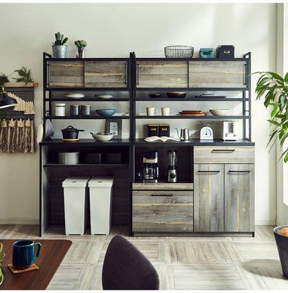 日本製 食器棚 レンジ台 幅90 ゴミ箱 収納 ごみ箱上ラック 国産 大川家具 キッチンボード 引戸 キッチンラック レンジラック 収納棚 キッチン収納 ゴミ箱ラック おしゃれ(代引不可)