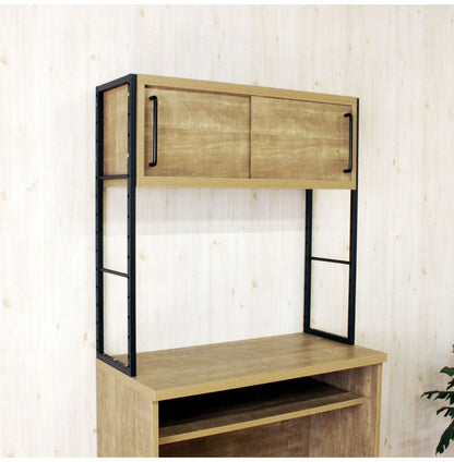 日本製 食器棚 レンジ台 幅90 ゴミ箱 収納 ごみ箱上ラック 国産 大川家具 キッチンボード 引戸 キッチンラック レンジラック 収納棚 キッチン収納 ゴミ箱ラック おしゃれ(代引不可)