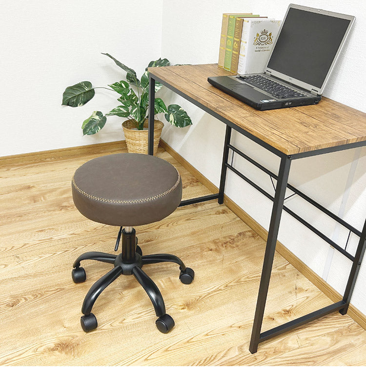 ガス圧昇降 回転式 デスクチェア スツール キャスター付き PUレザー 360度回転 椅子 イス チェア チェアー ステッチ おしゃれ(代引不可)