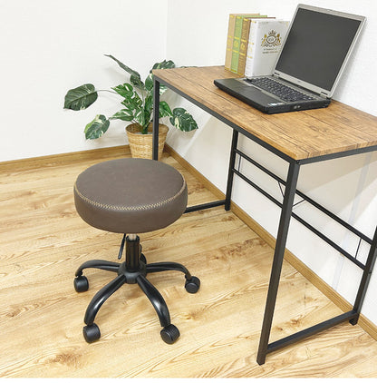 ガス圧昇降 回転式 デスクチェア スツール キャスター付き PUレザー 360度回転 椅子 イス チェア チェアー ステッチ おしゃれ(代引不可)