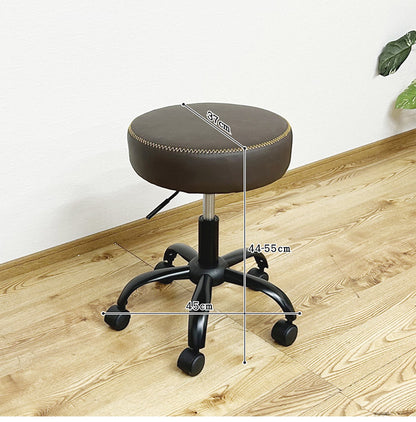 ガス圧昇降 回転式 デスクチェア スツール キャスター付き PUレザー 360度回転 椅子 イス チェア チェアー ステッチ おしゃれ(代引不可)