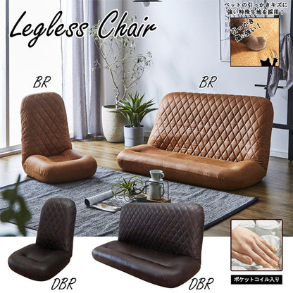 座椅子 1人掛け ハイバック フロアソファ ポケットコイル 引っかき傷に強い レザーファブリック リクライニング 1P シンプル おしゃれ(代引不可)