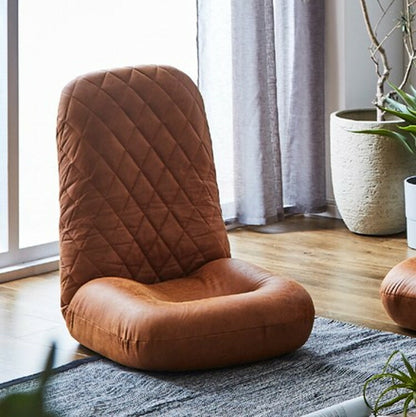 座椅子 1人掛け ハイバック フロアソファ ポケットコイル 引っかき傷に強い レザーファブリック リクライニング 1P シンプル おしゃれ(代引不可)