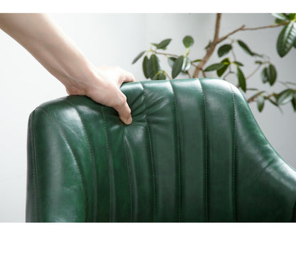 デスクチェア オフィスチェア レトロモダン ガス圧チェア 本革風PUレザー 肉厚ウレタン 肘付き キルティング GAZE ゲイズ 昇降チェア 椅子 イス 在宅勤務 リモートワーク(代引不可)