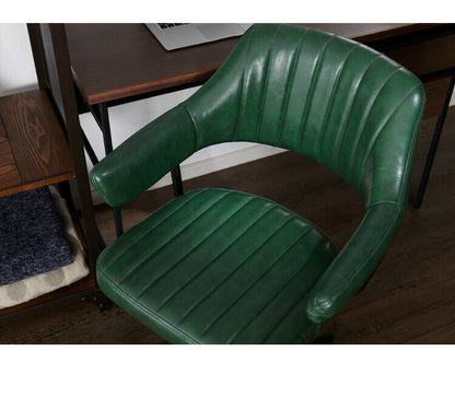 デスクチェア オフィスチェア レトロモダン ガス圧チェア 本革風PUレザー 肉厚ウレタン 肘付き キルティング GAZE ゲイズ 昇降チェア 椅子 イス 在宅勤務 リモートワーク(代引不可)