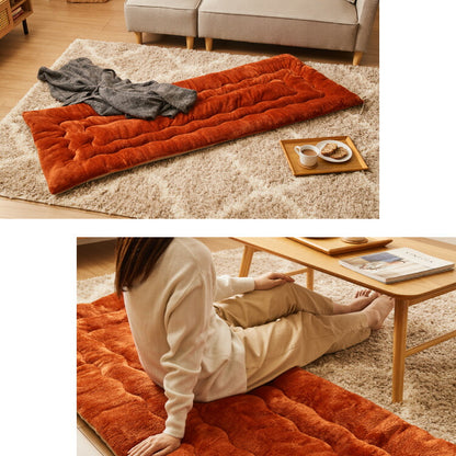 岩盤浴のようなごろ寝長座布団 ごろ寝マット 70×170cm 岩盤浴 FLAME YARN ごろ寝 座布団 長座布団 マットレス クッション 寝具 インテリア 北欧 かわいい シンプル あったか コンパクト 収納 冬