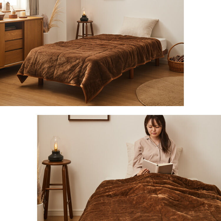 岩盤浴のような二層式毛布 岩盤浴 FLAME YARN 毛布 140×200cm シングル 保温 あったか 冬 暖かい 寝具 インテリア 北欧 かわいい シンプル コンパクト 収納 来客 布団 ふとん