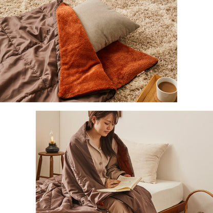 岩盤浴のような寝袋 岩盤浴 FLAME YARN 寝袋 85×180cm 毛布 保温 車中泊 持ち運び簡単 全開可 あったか 冬 暖かい 寝具 インテリア 北欧 かわいい シンプル コンパクト 収納 防災 来客