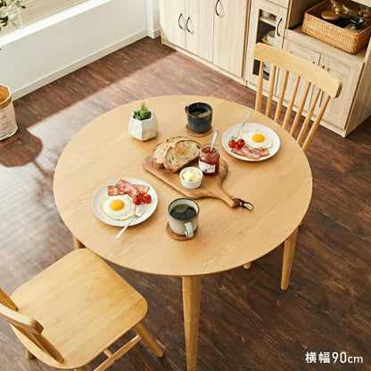 円形 伸縮ダイニングテーブル 90cm 120cm 単品 天然木 直径90cm 伸長式 2人掛け 4人掛け 木目調 木製 オーク突板 オーク リビング リビングテーブル カフェテーブル ラウンドテーブル
