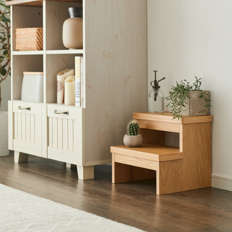 木製2段踏み台 ステップ台 子ども 子供 手洗い 脚立 木目 飾り棚 プランター台 踏み台 おしゃれ 2段 スツール 洗面所 手洗い 玄関 壁 猫 ナチュラル雑貨 ディスプレイラック キッズチェア チェアー(代引不可)