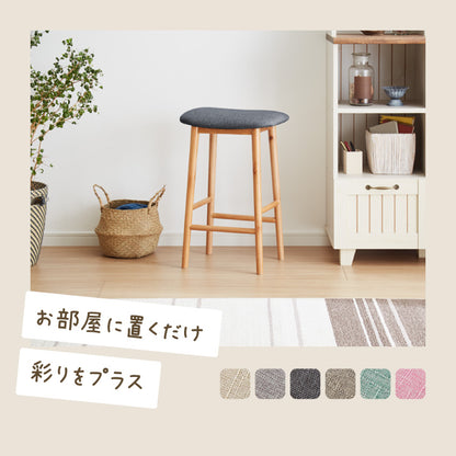 アルダー材を使ったファブリックスツール ランド ハイタイプ ハイスツール アルダー材 天然木 無垢材 ウッドスツール キッチンスツール おしゃれ 北欧 木製椅子 カウンタースツール【送料無料】