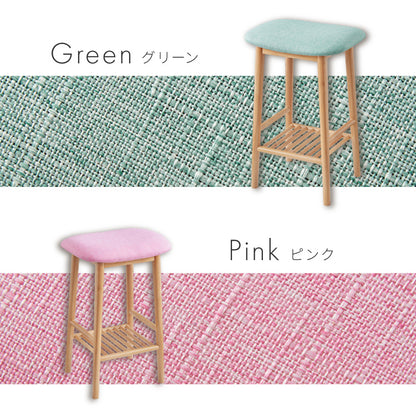 アルダー材を使ったファブリックスツール ランド 棚付き ハイタイプ ハイスツール アルダー材 天然木 無垢材 ウッドスツール キッチンスツール おしゃれ 北欧 木製椅子 カウンタースツール【送料無料】