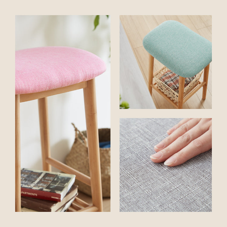 アルダー材を使ったファブリックスツール ランド 棚付き ハイタイプ ハイスツール アルダー材 天然木 無垢材 ウッドスツール キッチンスツール おしゃれ 北欧 木製椅子 カウンタースツール【送料無料】