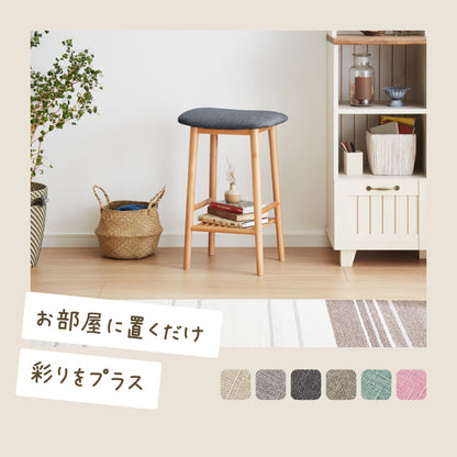 アルダー材を使ったファブリックスツール ランド 棚付き ハイタイプ ハイスツール アルダー材 天然木 無垢材 ウッドスツール キッチンスツール おしゃれ 北欧 木製椅子 カウンタースツール【送料無料】