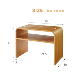 棚付き 2WAY コの字サイドテーブル 幅55cm センターテーブル サイドテーブル 完成品 木製 天然木 テーブル ローテーブル 机 リビングテーブル ミニテーブル コーヒーテーブル ナイトテーブル