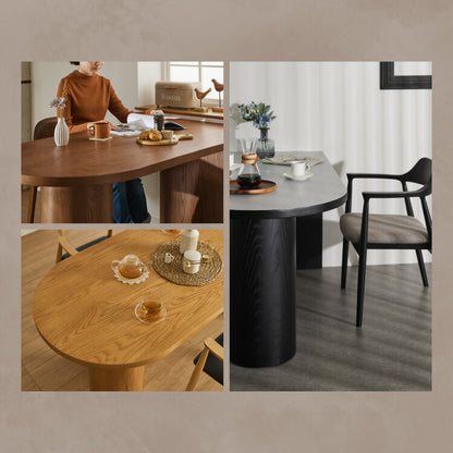 半円 ダイニングテーブル 150 テーブル 単品 4人掛け 壁付け可能 楕円テーブル 楕円 ダイニング テーブルのみ 脚 壁付け 壁付 カフェ デザイナーズ 4人 4人用 北欧 おしゃれ 木 木製 木目(代引不可)