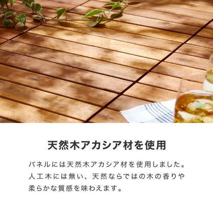ウッドパネル 10枚セット ガーデンパネル ウッドデッキ パネル 30cm×30cm 天然木 ジョイント ウッドタイル ガーデニング ベランダ バルコニー DIY 簡単設置 幅30 タイル ジョイントマット 庭(代引不可)