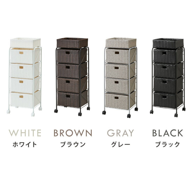 キャスター付きラタン調サニタリー収納 幅35cm スリム 引き出し サニタリーチェスト サニタリー すき間 チェスト ランドリー 棚 ラック チェスト ランドリー収納 収納ボックス キャスターつき