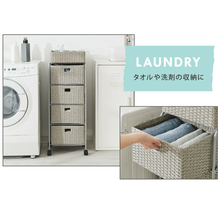 【アウトレット品】【箱破損】 キャスター付きラタン調サニタリー収納 幅35cm スリム 引き出し サニタリーチェスト サニタリー すき間 チェスト ランドリー 棚 ラック チェスト ランドリー収納(代引不可)