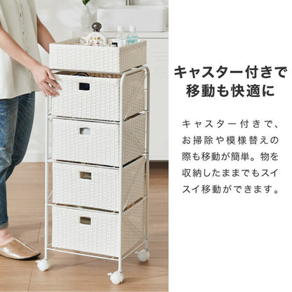 【アウトレット品】【箱破損】 キャスター付きラタン調サニタリー収納 幅35cm スリム 引き出し サニタリーチェスト サニタリー すき間 チェスト ランドリー 棚 ラック チェスト ランドリー収納(代引不可)