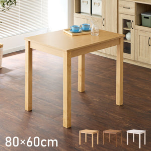ダイニングテーブル 天然木 幅80 奥行60 単品 2人掛け 木目調 ナチュラル 木製 80×60cm オーク突板 ブラウン オーク リビング ダイニング パソコンデスク つくえ 机 デスク