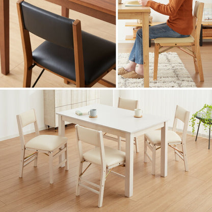 【5%OFF】背もたれウレタン ダイニングチェア 折りたたみダイニングチェア 2脚セット 折りたたみチェア 天然木 折りたたみ ダイニング リビングチェア おりたたみチェア 折りたたみ椅子 チェア