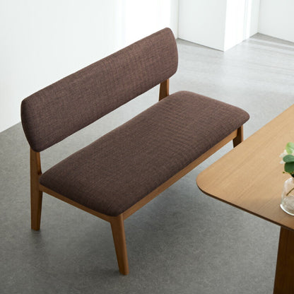 【選べる2タイプ】座面高39cm ゆったりダイニングベンチ 幅110 専用背もたれ付き ベンチ ロータイプ 天然木 ファブリック ダイニング ベンチ 背もたれ 2人掛けベンチ 椅子 ダイニングチェア 食卓椅子 食卓チェア ナチュラル