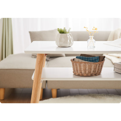 折りたたみ 棚付き ソファテーブル 高さ60cm 110×50cm ローテーブル おしゃれ 北欧 シンプル ナチュラル センターテーブル ソファテーブル テーブル 大理石 石目調 机 折り畳み 収納付き 天然木