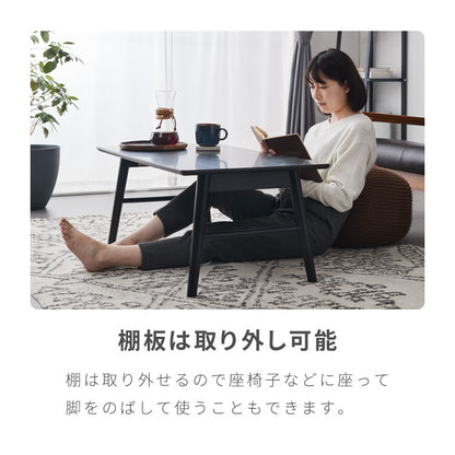 【5%OFF】折りたたみ 棚付き センターテーブル 90×50cm ローテーブル おしゃれ 北欧 シンプル ナチュラル センターテーブル ソファテーブル テーブル 大理石 石目調 机 折り畳み 収納付き 天然木 完成品 木製【送料無料】