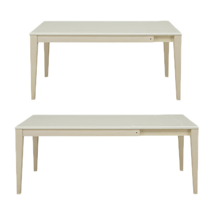 ダイニングテーブル 単品 伸縮 幅130~幅180 4人掛け 6人掛け 4段階調整 伸縮テーブル 伸長式 ダイニング ホワイト 鏡面 傷に強い 白(代引不可)