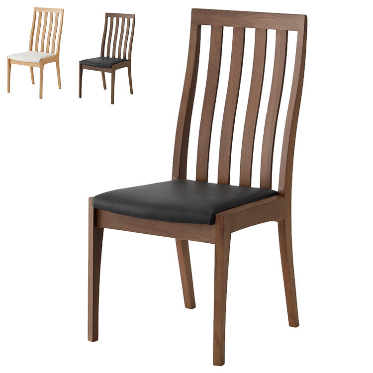 ダイニングチェア 単品 ハイバックチェア PVC レザー おしゃれ 椅子 イス いす チェア ナチュラル タモ無垢材 天然木 ナチュラル 北欧(代引不可)