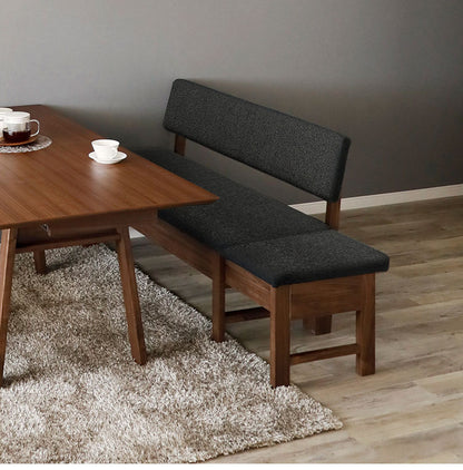 ダイニングチェア 伸長式 幅130(162)cm 2~3人掛け 伸縮 背もたれ付き ファブリック 北欧 おしゃれ ウォールナット オーク 伸長チェア リビング ダイニング 食卓椅子(代引不可)