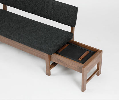 ダイニングチェア 伸長式 幅130(162)cm 2~3人掛け 伸縮 背もたれ付き ファブリック 北欧 おしゃれ ウォールナット オーク 伸長チェア リビング ダイニング 食卓椅子(代引不可)