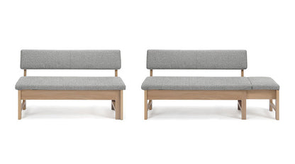 ダイニングチェア 伸長式 幅130(162)cm 2~3人掛け 伸縮 背もたれ付き ファブリック 北欧 おしゃれ ウォールナット オーク 伸長チェア リビング ダイニング 食卓椅子(代引不可)