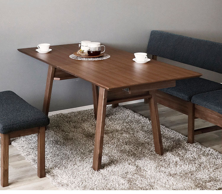 ダイニングテーブル 伸長式 幅130(160cm) 奥行80cm 天然木 木製 食卓 拡張テーブル ナチュラル 北欧 おしゃれ ウォールナット オーク リビング ダイニング(代引不可)