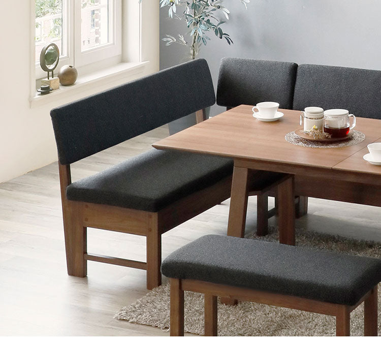 ダイニングチェア カウチ 幅139cm 2人掛け 座面高43cm 背もたれ付き ファブリック 北欧 おしゃれ ウォールナット オーク 食卓椅子 リビング ダイニング(代引不可)