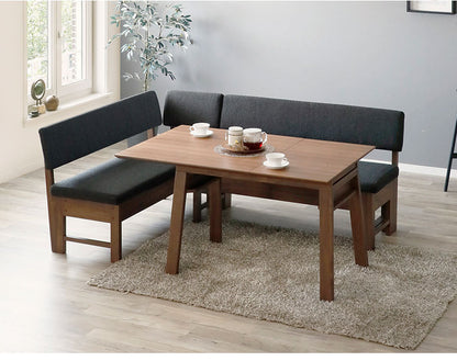 ダイニングチェア カウチ 幅139cm 2人掛け 座面高43cm 背もたれ付き ファブリック 北欧 おしゃれ ウォールナット オーク 食卓椅子 リビング ダイニング(代引不可)