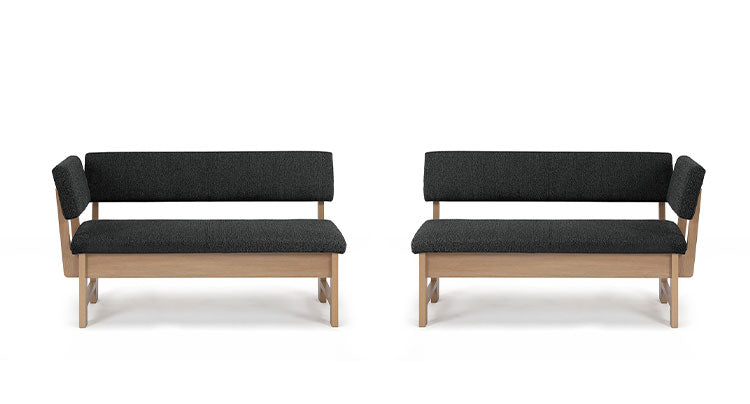 ダイニングチェア カウチ 幅139cm 2人掛け 座面高43cm 背もたれ付き ファブリック 北欧 おしゃれ ウォールナット オーク 食卓椅子 リビング ダイニング(代引不可)