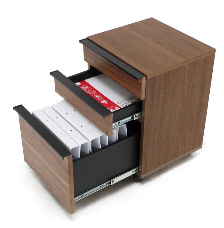 ワゴン 幅42cm 木製 突板 キャスター付き 高級感 プリンターワゴン 机 デスク 引き出し 収納 リビング ダイニング リモートワーク 在宅勤務 オフィス収納 サイドチェスト(代引不可)