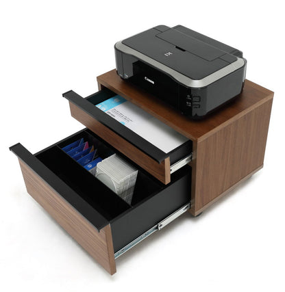 ワゴン 幅52cm 木製 突板 キャスター付き 高級感 プリンターワゴン 机 デスク 引き出し 収納 リビング ダイニング リモートワーク 在宅勤務 オフィス収納 サイドチェスト(代引不可)