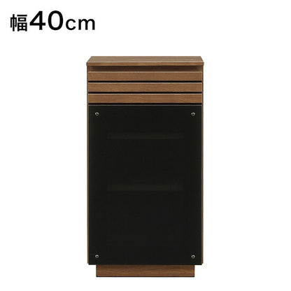キャビネット ウォールナット 完成品 幅40 奥行40 高さ75 サイドボード ミドルボード テレビ台 ハイタイプ 一人暮らし おしゃれ リビング 収納(代引不可)