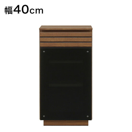 キャビネット ウォールナット 完成品 幅40 奥行40 高さ75 サイドボード ミドルボード テレビ台 ハイタイプ 一人暮らし おしゃれ リビング 収納(代引不可)