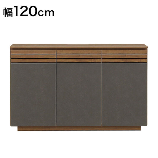 サイドボード セラミック調 ミドルボード 完成品 幅120 奥行40 高さ75 キャビネット テレビ台 ハイタイプ 一人暮らし おしゃれ リビング 収納(代引不可)